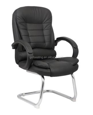 China Executive Low Back PU Black Leather Office Chair Chair for sale