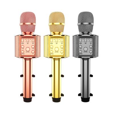 China High End Mini Exquisite Wireless Professional Microphone Karaoke Bluetooths Microphone Ktv Party Led Lightweight Singing Microphone for sale