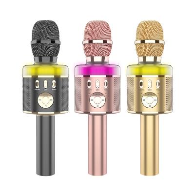 China Mini Exquisite Headset Wireless Karaoke Microphone Speaker Plays Capacitor Mike Singing Custom Family Party Birthday Kid Mike for sale