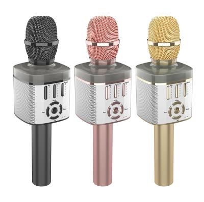 China Mini Exquisite Rechargeable Wireless Microphone Speaker with LED Light, Suitable for Best Gift Live Sound Card Singing KTV Microphone for sale