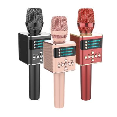 China Bluetooths Wireless Microphone Mini Exquisite With Screen Automatic Color Karaoke Conference Tuning Outdoor Speech Singing Mic for sale