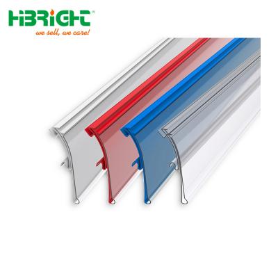 China Easy Installation PVC Supermarket Shelf Data Strip Sign Holder Plastic Label Holder for sale