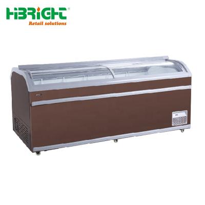 China Wholesale Remote Double-temperature Island Freezer Chest Cabinets Supermarket Refrigeration for sale