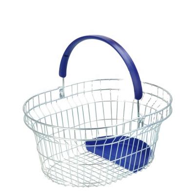 China 1) Supermarket 2)shops supermarket metal grocery wire mesh shopping basket with handles for sale