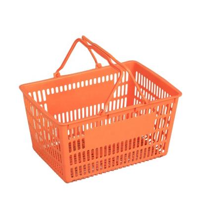 China Eco - Friendly Supermarket Plastic Shopping Basket With Customized Logo for sale