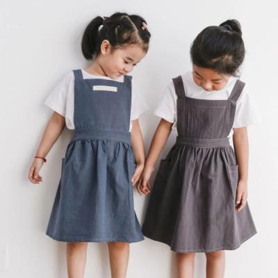 China Eco-friendly 100% Cotton Baby Clothes Good Quality Kids Painting Apron for sale