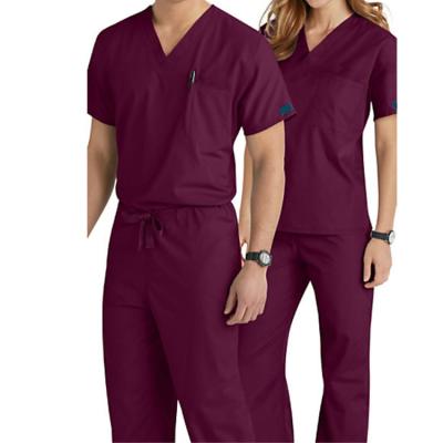 China Anti-Wrinkle Eco-Friendly Spandex Polyester Rayon Nurses Wear Scrubs Uniforms Sets For Nurses And Doctors for sale