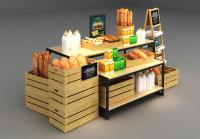 China Wooden Box Combination Design Shop Display Shelving With Metal Frame for sale