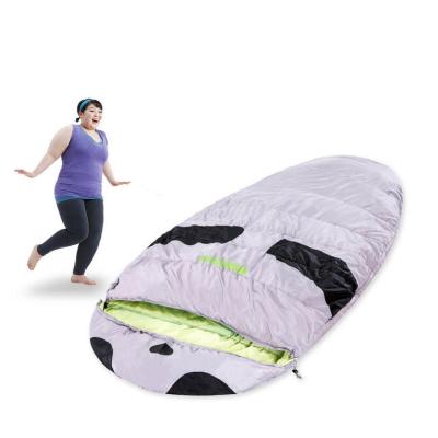 China Cute Large Size Beer Barrel Panda Sleeping Bag Cute Floor Mat For Equipment 130% Huge Space Outdoor Camping Sleeping Bag Fat for sale