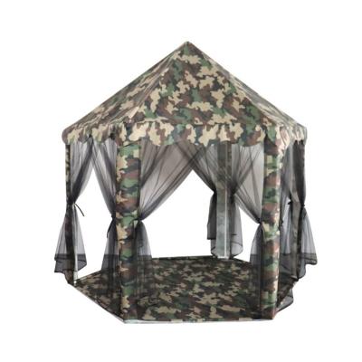 China Diamond Ground Nail Fashion Hexagonal Boy's Camouflage Style Tent Kid Pirate Play Tent In Hexagonal Outdoor Camping/House Outdoor Tents for sale