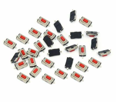 China Mechanical Contact Micro Tactile Switch SMD 3*6*2.5H 1 Pole 1 Throw Red Color for sale