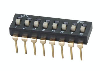 China 2.54mm IC Type Slide DIP Switch ON OFF SPST 1 - 12 Poles Packed In Tube for sale