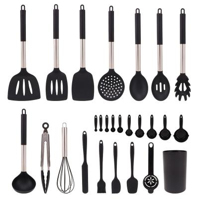 China Sustainable 26 Pieces Cookware of Silicone Kitchen Utensil Set For Cooking and Baking for sale