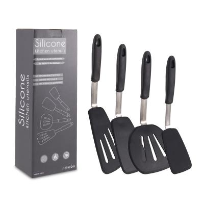 China Disposable Top Seller High Quality Silicone Kitchen 4-Piece Set Spring Steel Non-stick Frying Spatula Set for sale