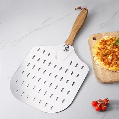 China Disposable stainless steel Pizza Peel Pizza Paddle with wood detachable handle for sale