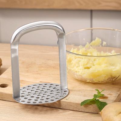 China Sustainable Easy Use Kitchen Non Slip Potato Masher Bean Vegetable Fruits Garlic Masher Presser for sale