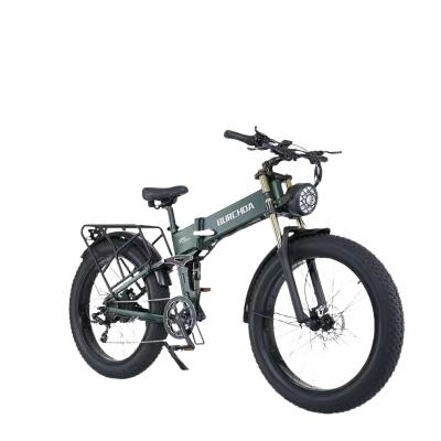 China 48V Big Electric Mid Drive Snow Beach Fat Tire Bike Foldable 500w Bici For Man Fastest E Bicycle Lithium Battery 26 Inch for sale