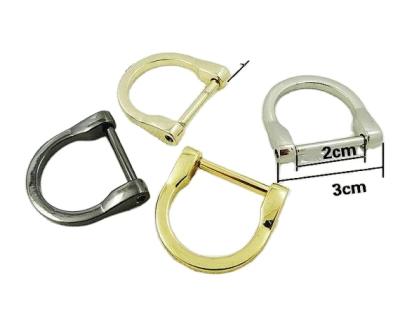 China Gold Large Common Use D-Rings, Removable D-Rings Hook, Belt Buckles Strap Hardware for sale