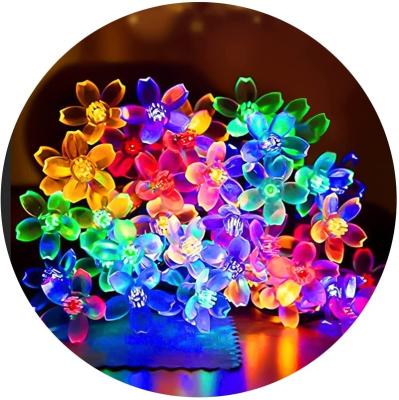 China Residential Led Solar Power Sakura Cherry Blossom Light 50led Projector Beads Tree String Lights Decorative for Tree Fences Hedges for sale