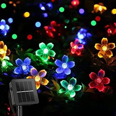 China String Light Solar String Flower Lights Outdoor Waterproof 50 LED Fairy Lights for sale