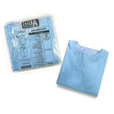 China Pad Made In China Non Woven Water Proof Clothing Level 1 Disposable Gown For Adult for sale