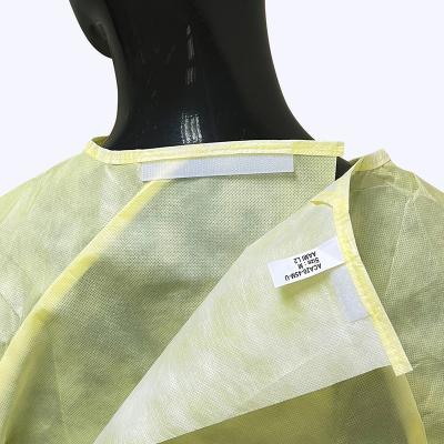 China Yellow Aami Factory Supply Disposable Water Proof Sms Protection Level Gown 2 For Adult for sale