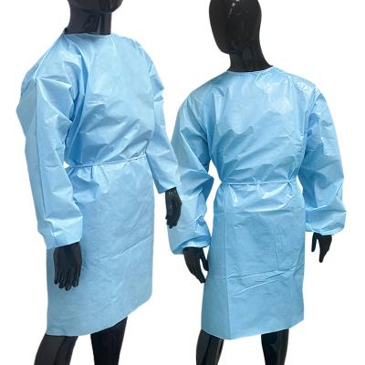 China Protection Made in China Water Proof Disposable Blue Level 3AM Nonwoven Standard Gown For Adult for sale