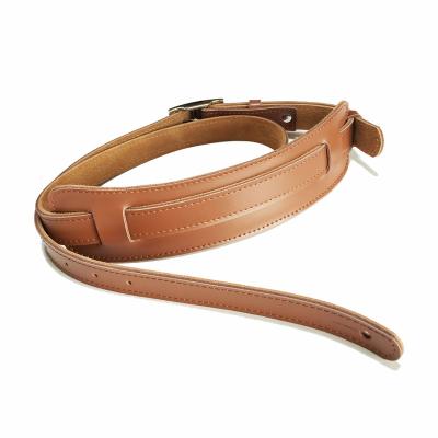 China High Quality Wholesale Custom Logo Oem Adjustable Padded Genuine Leather Guitar Strap for sale