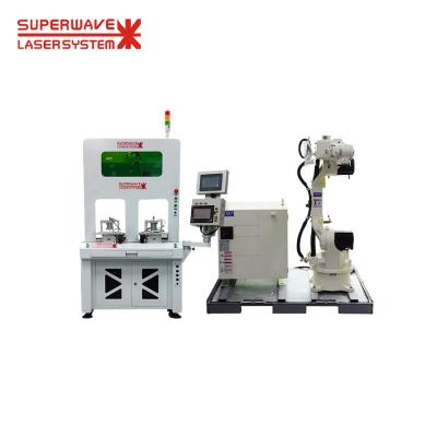 China Factory Working Robot Arm Dual CW Fiber Laser Welding Machine With 6 Axis Robotic Linkage for sale