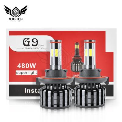 China Aluminum Led Headlight G9 H13 9-36V 6 Sides Car Headlight COB 8000LM G9 Chips 8000LM G9 Car Bulb For All Cars for sale