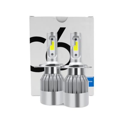 China Auto parts aluminum led headlight bulb 36W 3800lm h4 c6 car led headlight for sale