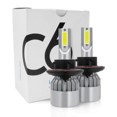 China C6 H4 LED 9006 9012 aluminum car headlight bulbs h7 36W COB H1 H13 H4 H7 H11 9005 led headlight lights fog lamps car styling for sale