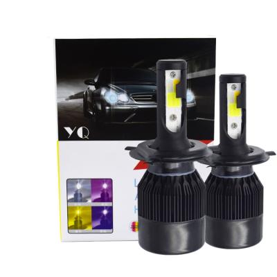 China Factory wholesale auto headlight black color C6 9005 h13 h7 h4 cob led bulb car headlight for all car universal for sale