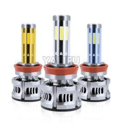 China Factory direct sale 8 sided car headlight h4 h7 h119005 9006COB chip lighting system 60w waterproof 8000lm suitable for all cars for sale