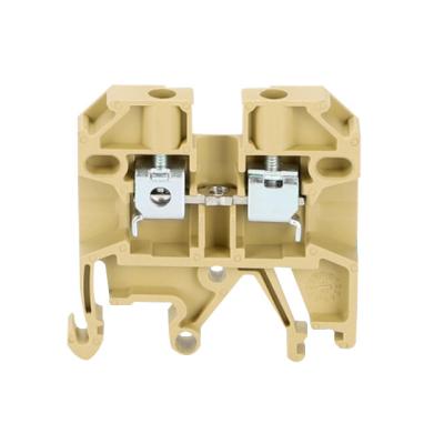 China Fireproof SAK 2.5mm Series Electrical Screw Terminal Block Rail Beige Pure Copper Terminal Blocks for sale