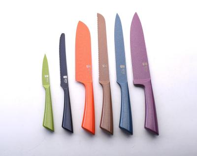 China Durable Non-Stick Coating 6pcs Stainless Steel Knife Set for sale