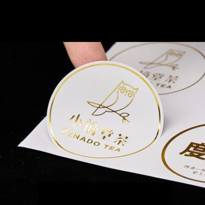 China Waterproof Private Design Custom Die Cut Transparent With Shiny Gold Foil Stickers Logo Sticker for sale