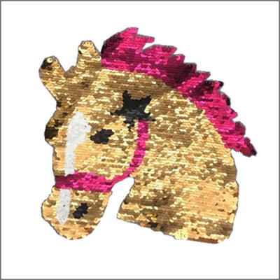 China 3D New Design Unicorn Reversible Sequin Applique Patch Iron On Patch for sale