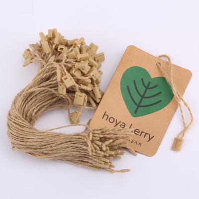 China Washable Friendly Tag Hemp Rope Twine For Clothing Natural Buckle Lock Seal Tag for sale