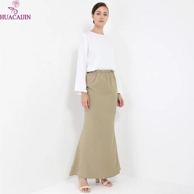 China Hotsale Latest Casual Modern Muslim One Piece Skirt High Waist Knit Islamic Women Long Skirt Clothing for sale