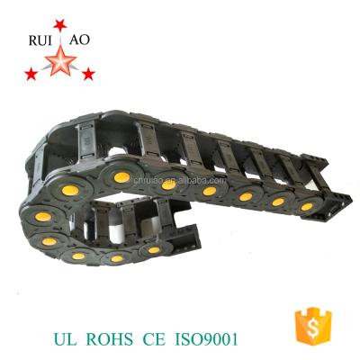 China Protection Cable 45*100 R150 Weight Ratio Engineering PA66 Nylon Cable Drag Chain for sale