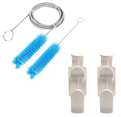 China Sustainable cpap hose cleaning tube brush 200cm and 18cm and 2pcs hose hanger hook for sale