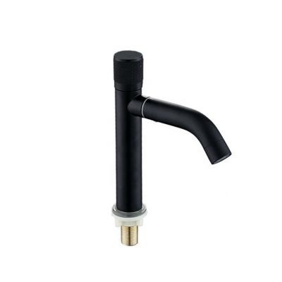 China Hot Selling Single Sense Bathroom Basin Faucets 2021Matte Black Single Handle Cold Cold Faucet for sale