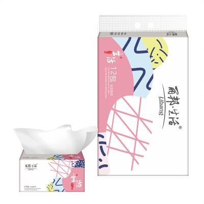 China Pack Tissue Wholesale Factory Direct 4-Ply Virgin Wood Pulp Facial Tissue Soft White Pack for Home Use for sale