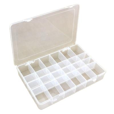 China Xinda 24 Recycled Plastic Packaging PP Storage Box Materials Trinket Grids Detachable Transparent Hardware Component for sale