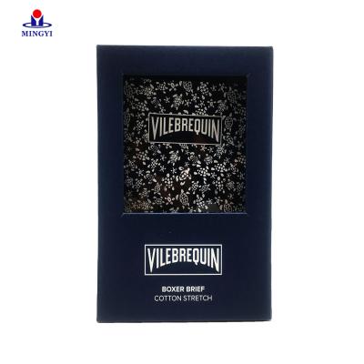 China 2021 New Logo Recycled Luxury Paper Board Kraft Paper Box Custom 2021 Luxury Clothes Paper Packaging With Clear Window for sale