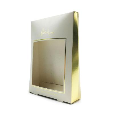 China Luxury Wholesale Price Cardboard Makeup Recyclable Cosmetic Packaging Paper Box With Clear Window for sale