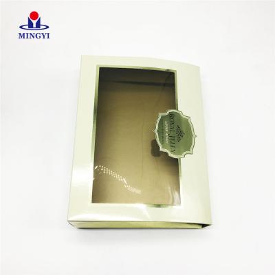 China Luxury White Wholesale Cosmetic Packaging Paper Box With Clear Window for sale