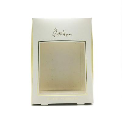 China Wholesale Price Luxury Makeup Kit Gold Small Cosmetic Packaging Paper Box With Clear Window for sale