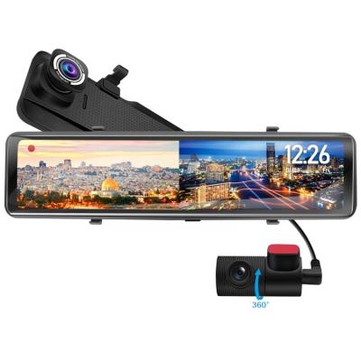 China Car Camara Record New 12 Inch Car Mirror Dash Cam Recorder Touch Screen Front and Right Side Rear Player UD-997R for sale